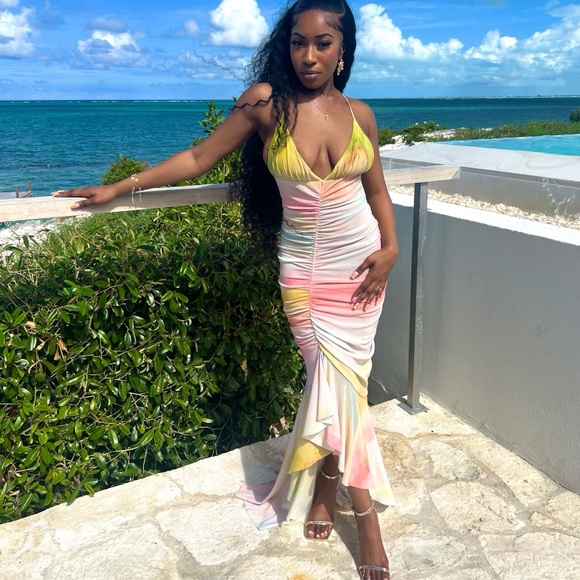 REVOLVE Venice Gown in Watercolor Print - Picture 2 of 4